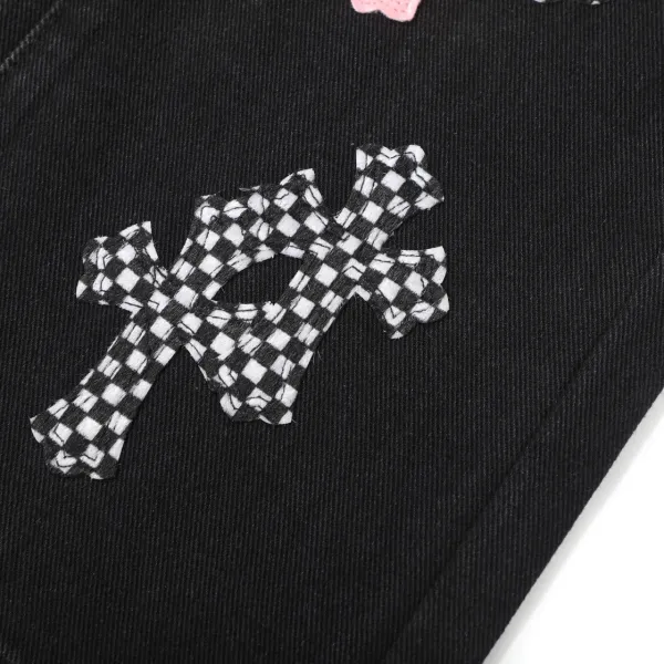 Chrome Hearts x Unknown Artist Cross-Print Black Denim Jeans - 10