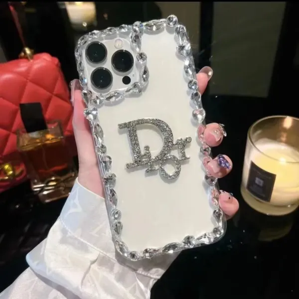 Dior Crystal-Embellished Logo Phone Case Transparent - 5
