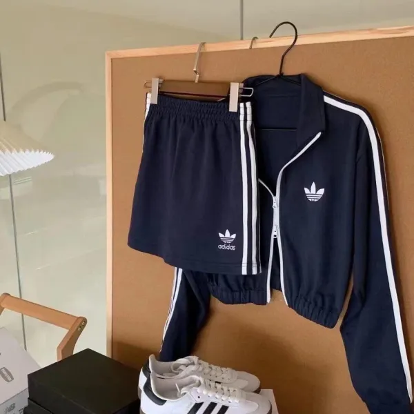Adidas Originals Trefoil Track Jacket and Shorts Set Navy - 1