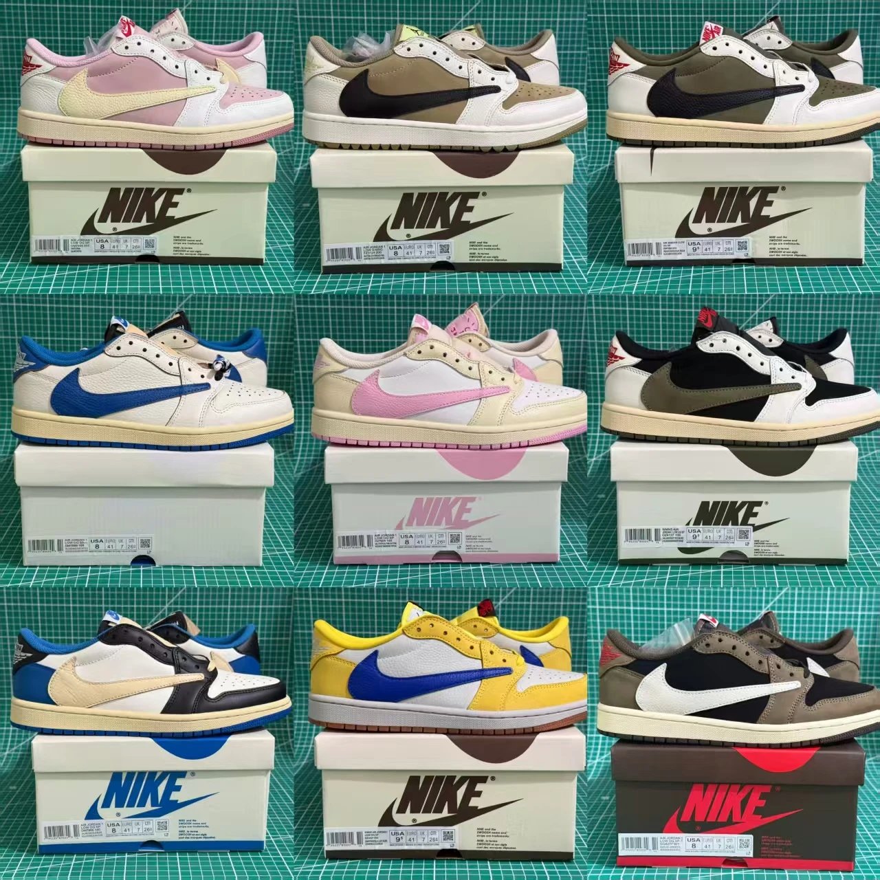 VT version new production line top cost-effective [AJ1] Jordan × Travis Scott Air Jordan 1 Low OG Tropical Pink fashionable and versatile sports and leisure low top retro basketball shoes
