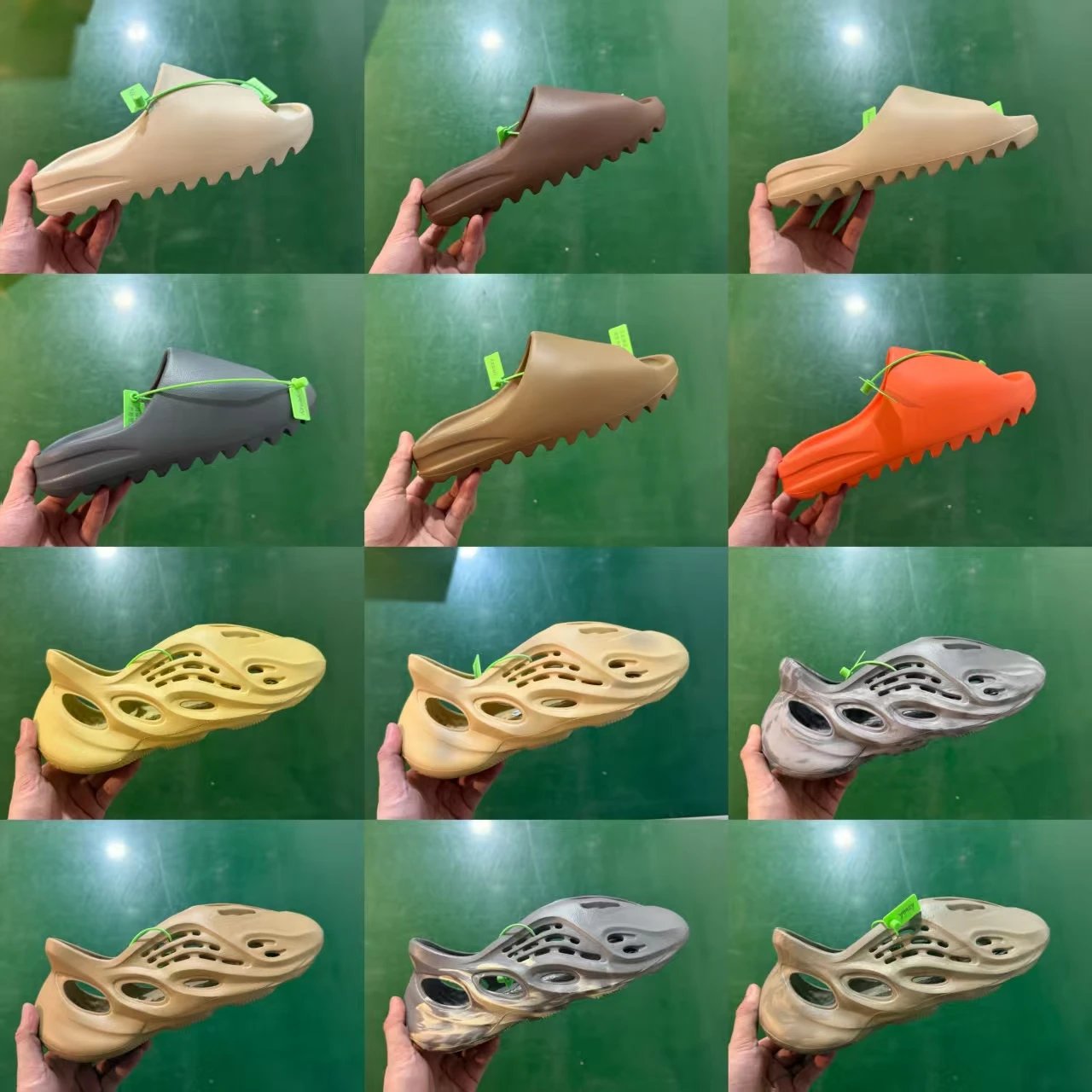 GX Edition AD Origins Yeezy Slide True Green Button Version Differences from Non Correct Version on the Market True Original Version Mold Size Up to 51 [Note: 1-2 Sizes Less]
