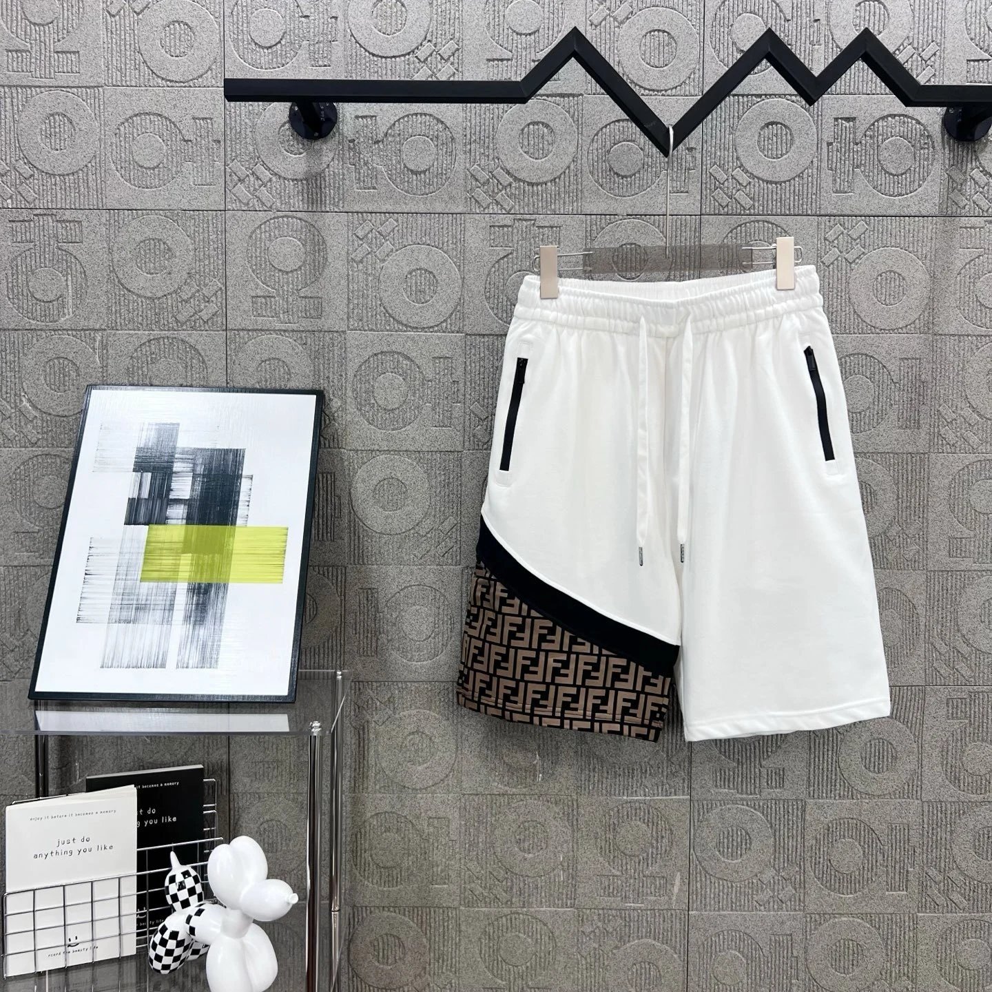 Gucci Web-Striped Cotton Sweat Shorts Gray - 15