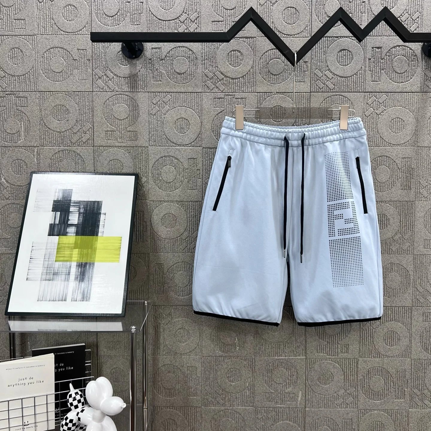 Gucci Web-Striped Cotton Sweat Shorts Gray - 13