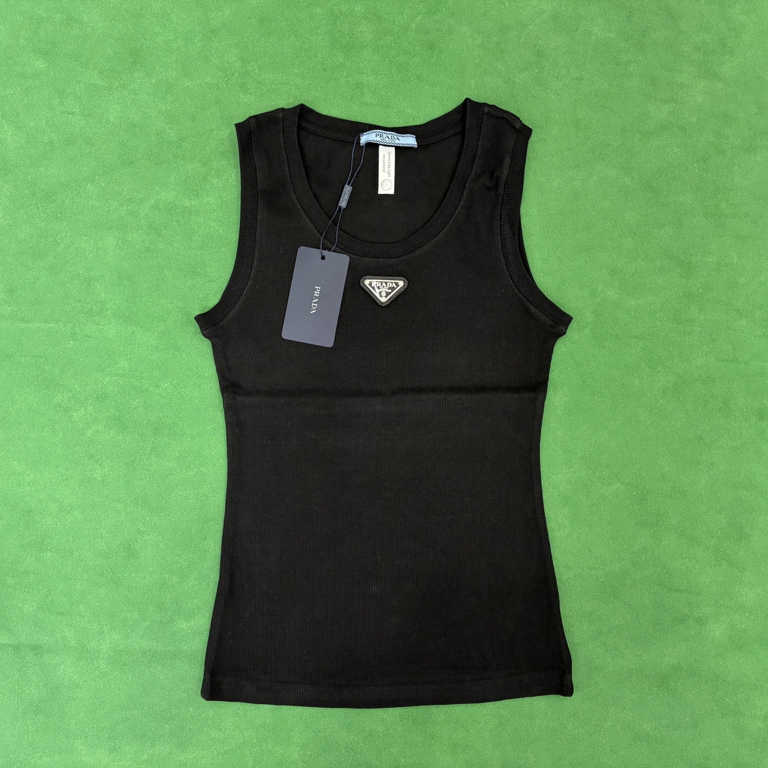 Prada Tank Logo Plaque Black