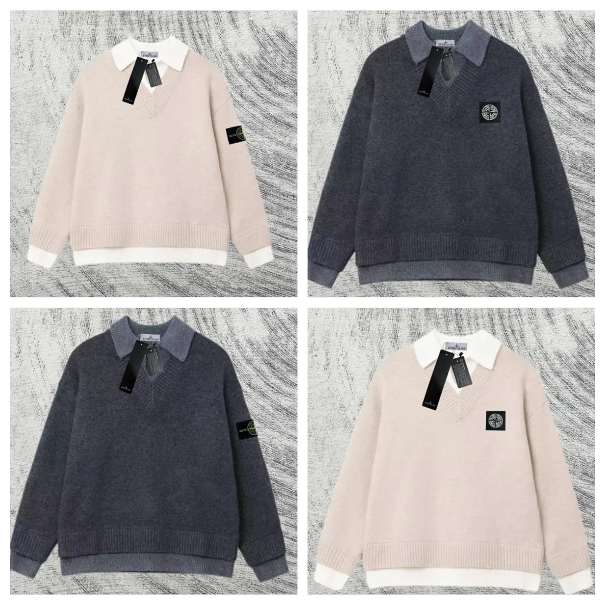 Stone Island V-Neck Collar Swe