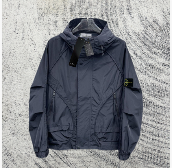 Stone Island Shadow Project Hooded Windbreaker Navy Blue Outerwear product listing in Litbuy spreadsheet finds