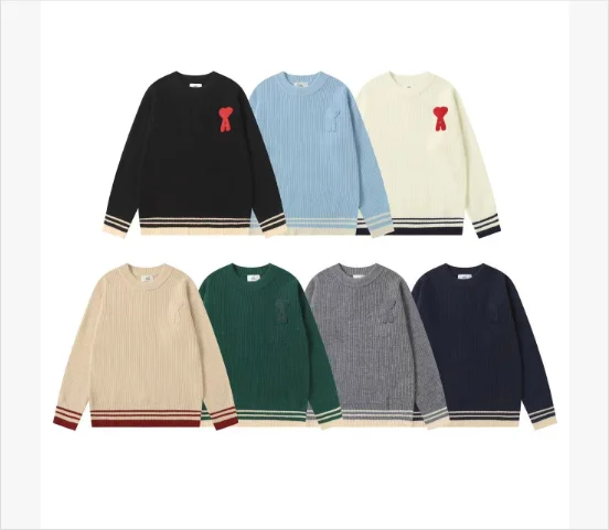 AMI Paris Ribbed Sweater with Bow Embroidery [7 Colors Available]