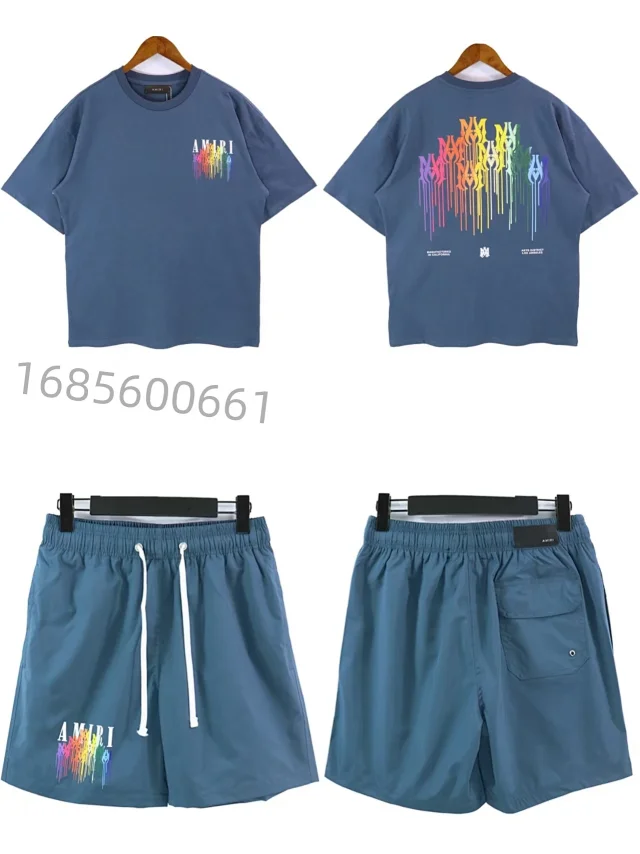 AMIRI Matching Sets Bleached Graphic T-Shirt and Shorts Set product detail image 14