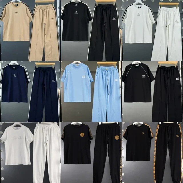 Balenciaga Mixed branded short-sleeve T-shirt and track-pants sets product detail image 1