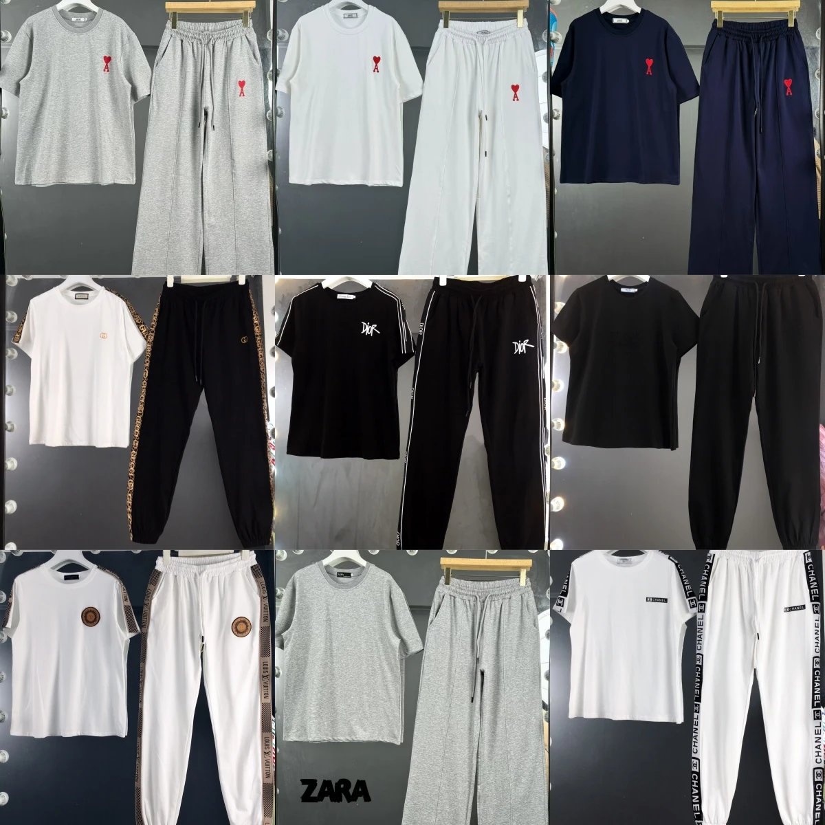 Versace Logo Box Tee and Tape-Trim Joggers Black Set - 3