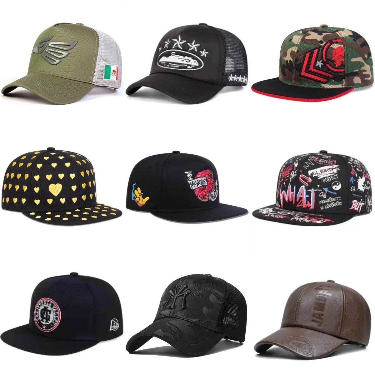 Design Eagle Wing Mesh Cap Black Baseball Cap - 3