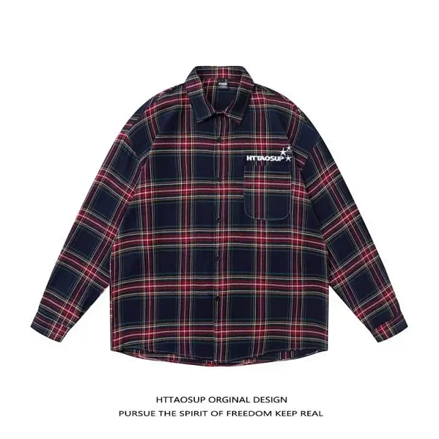 HTTAOSUP Shirts Loose-Fit Long-Sleeve Button-Up product detail image 13