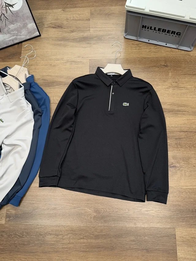 AMI Paris Shirts Long-Sleeve Polo Shirt with Heart A Logo product detail image 9