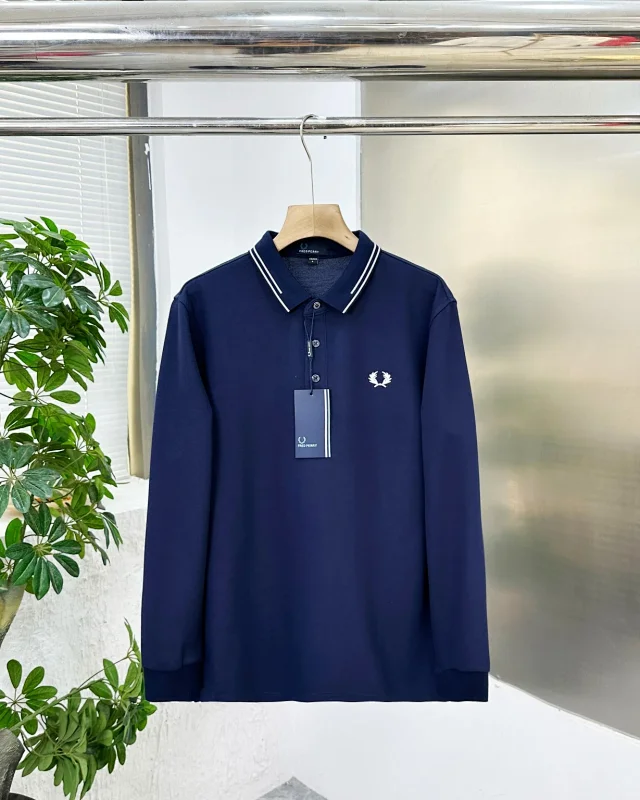 AMI Paris Shirts Long-Sleeve Polo Shirt with Heart A Logo product detail image 2
