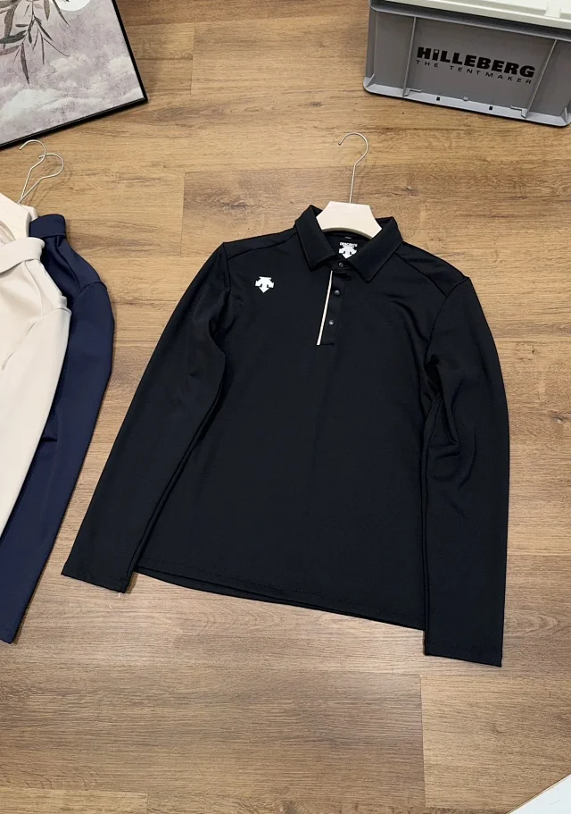 AMI Paris Shirts Long-Sleeve Polo Shirt with Heart A Logo product detail image 7