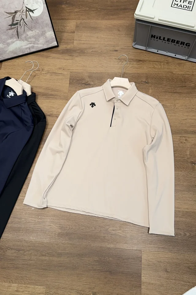 AMI Paris Shirts Long-Sleeve Polo Shirt with Heart A Logo product detail image 8