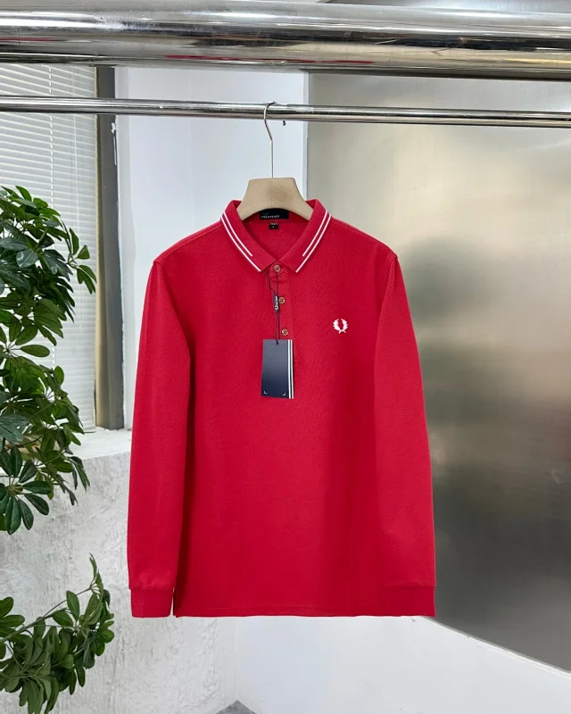 AMI Paris Shirts Long-Sleeve Polo Shirt with Heart A Logo product detail image 3