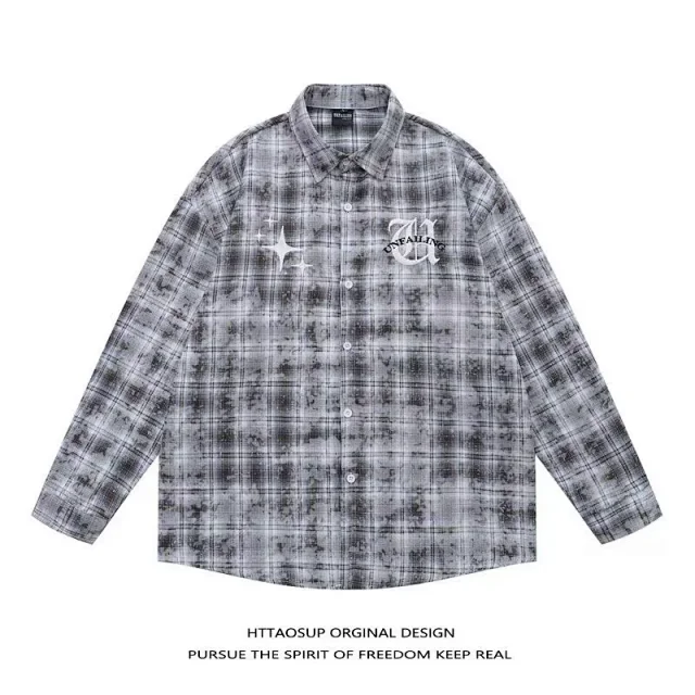 HTTAOSUP Shirts Loose-Fit Long-Sleeve Button-Up product detail image 6