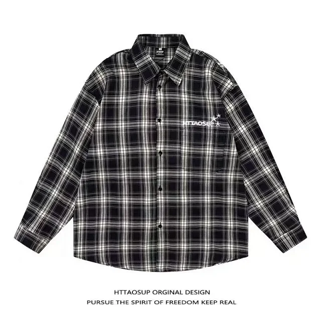 HTTAOSUP Shirts Loose-Fit Long-Sleeve Button-Up product detail image 12