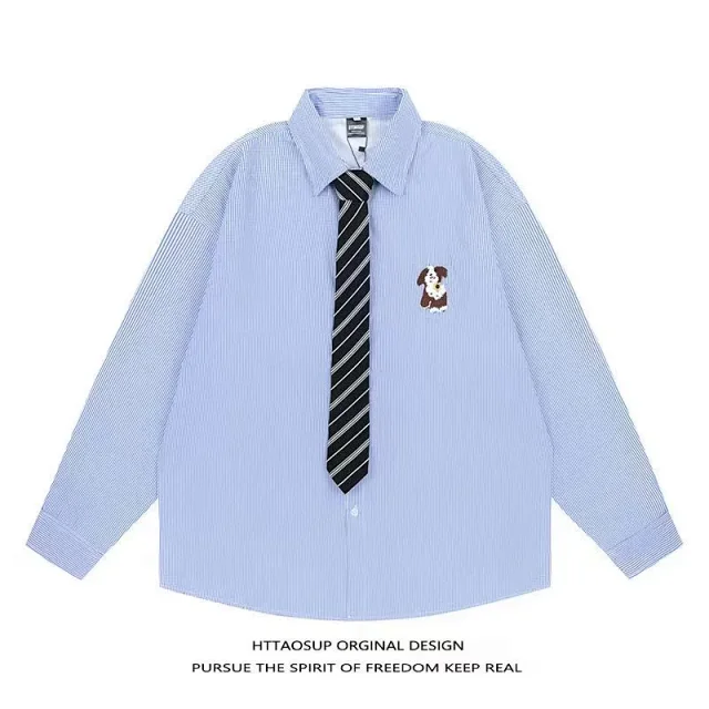 HTTAOSUP Shirts Loose-Fit Long-Sleeve Button-Up product detail image 14
