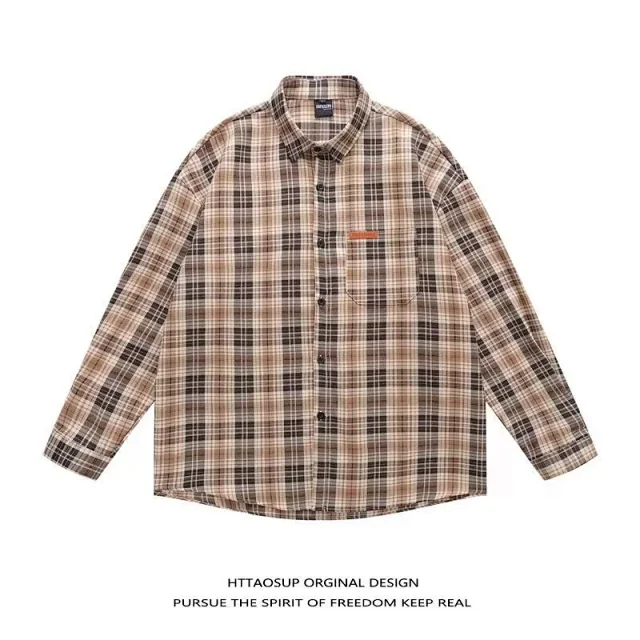 HTTAOSUP Shirts Loose-Fit Long-Sleeve Button-Up product detail image 4