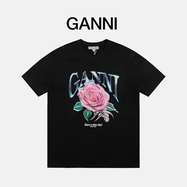 GANNI T-Shirts Graphic Print Short-Sleeve T-Shirt product detail image 11