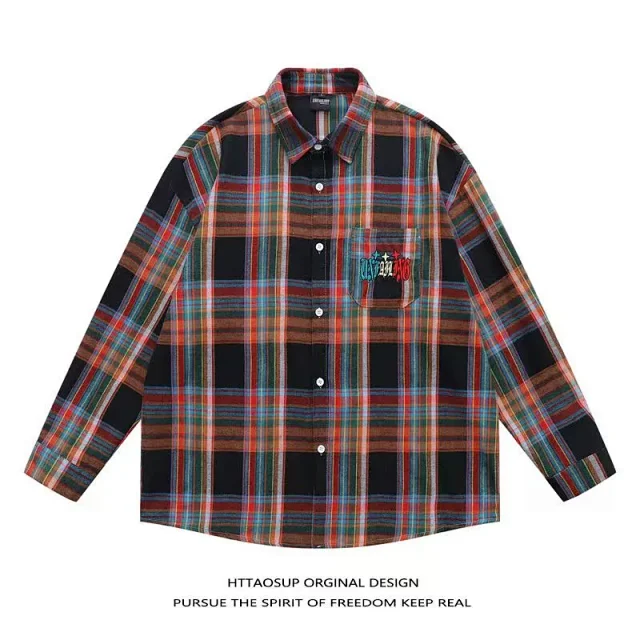HTTAOSUP Shirts Loose-Fit Long-Sleeve Button-Up product detail image 11