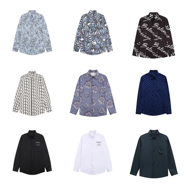 Unbranded Long-sleeve button-up shirts with assorted printed and monogram designs product detail image 1