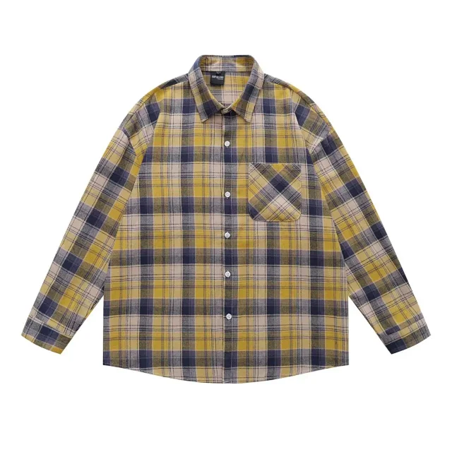 HTTAOSUP Shirts Loose-Fit Long-Sleeve Button-Up product detail image 7