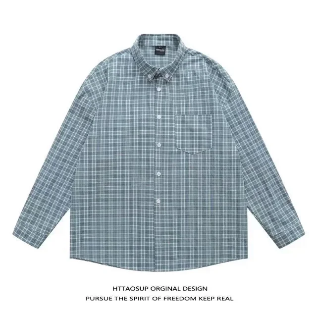 HTTAOSUP Shirts Loose-Fit Long-Sleeve Button-Up product detail image 10