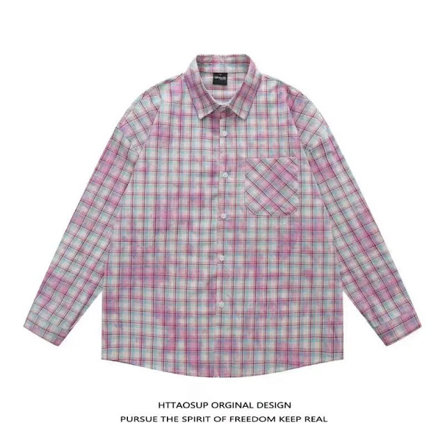 HTTAOSUP Shirts Loose-Fit Long-Sleeve Button-Up product detail image 2