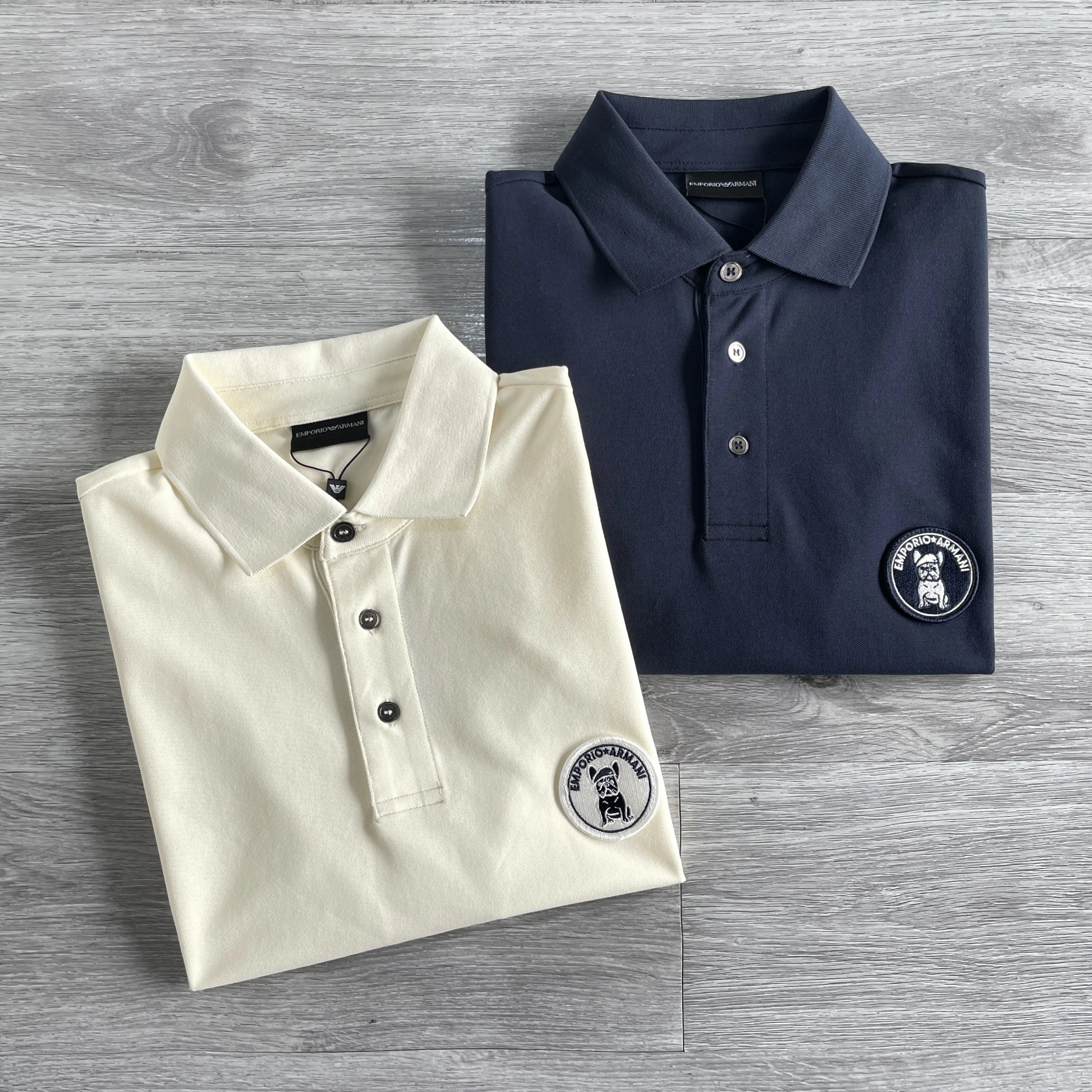 EA Summer T-Shirt 26SS Italian Casual Style Men's Custom Round Badge Logo Embroidered Pique Collar Short Sleeve Polo Shirt