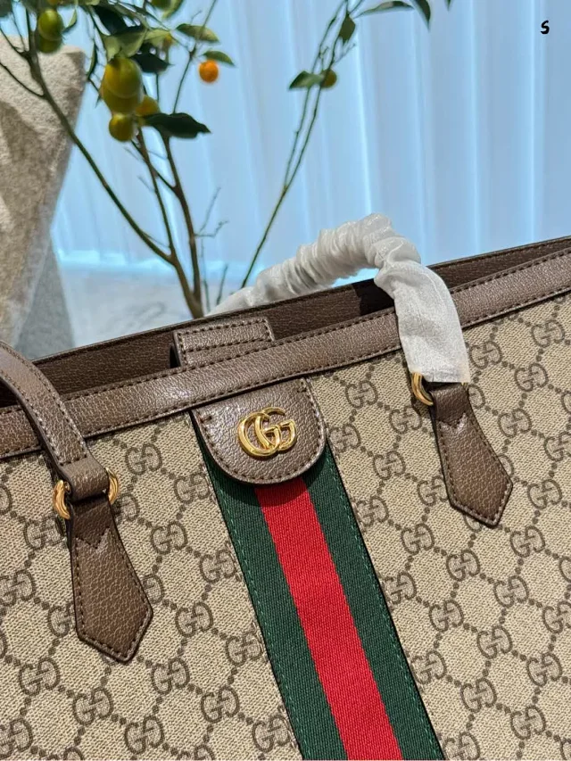 Gucci Handbags GG Monogram Web Stripe Tote product detail image 4