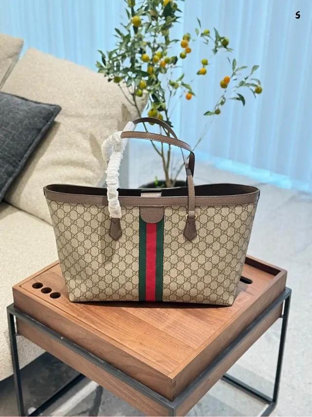Gucci Handbags GG Monogram Web Stripe Tote product detail image 5