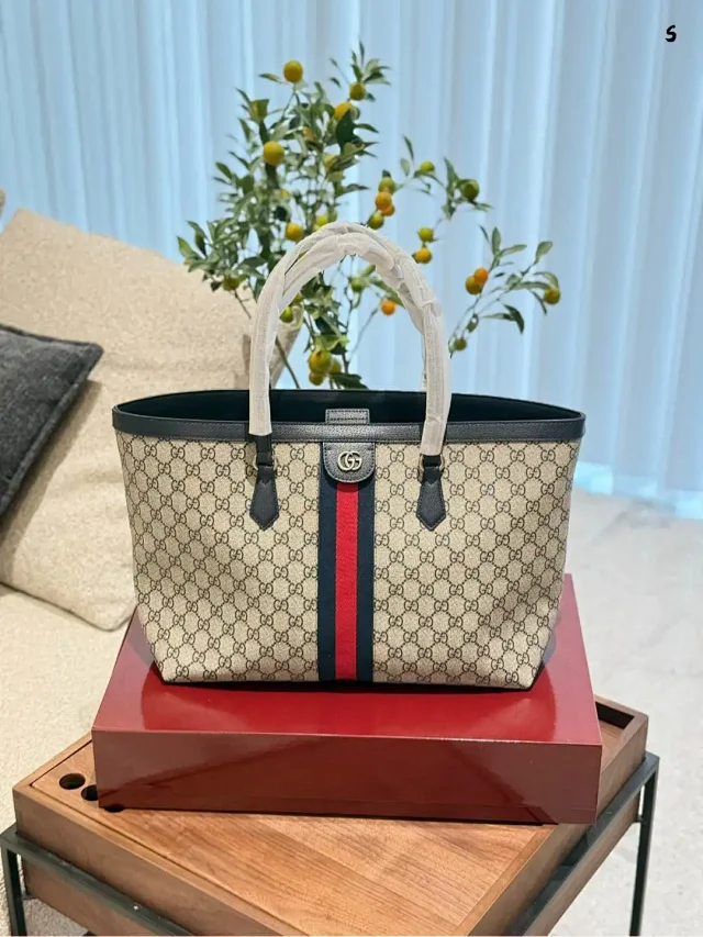 Gucci Handbags GG Monogram Web Stripe Tote product detail image 3