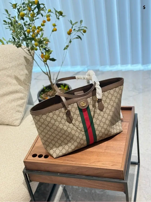 Gucci Handbags GG Monogram Web Stripe Tote product detail image 7