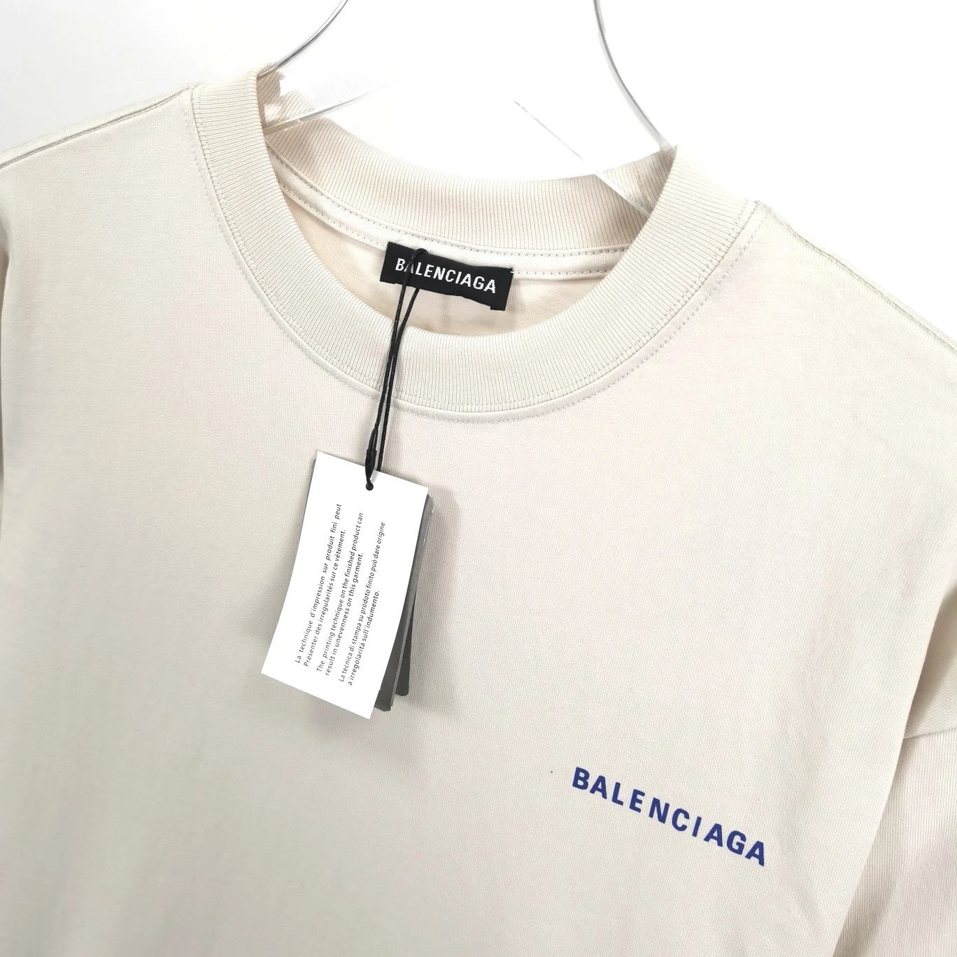 Balenciaga Blue Logo Cotton Unisex T-Shirt