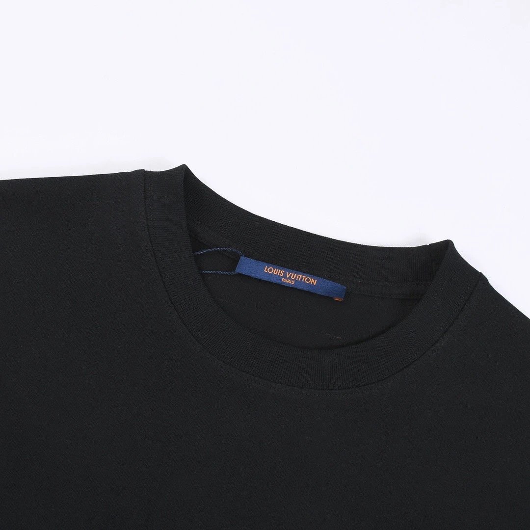 Louis Vuitton Black LV Embroidered Cotton T-Shirt