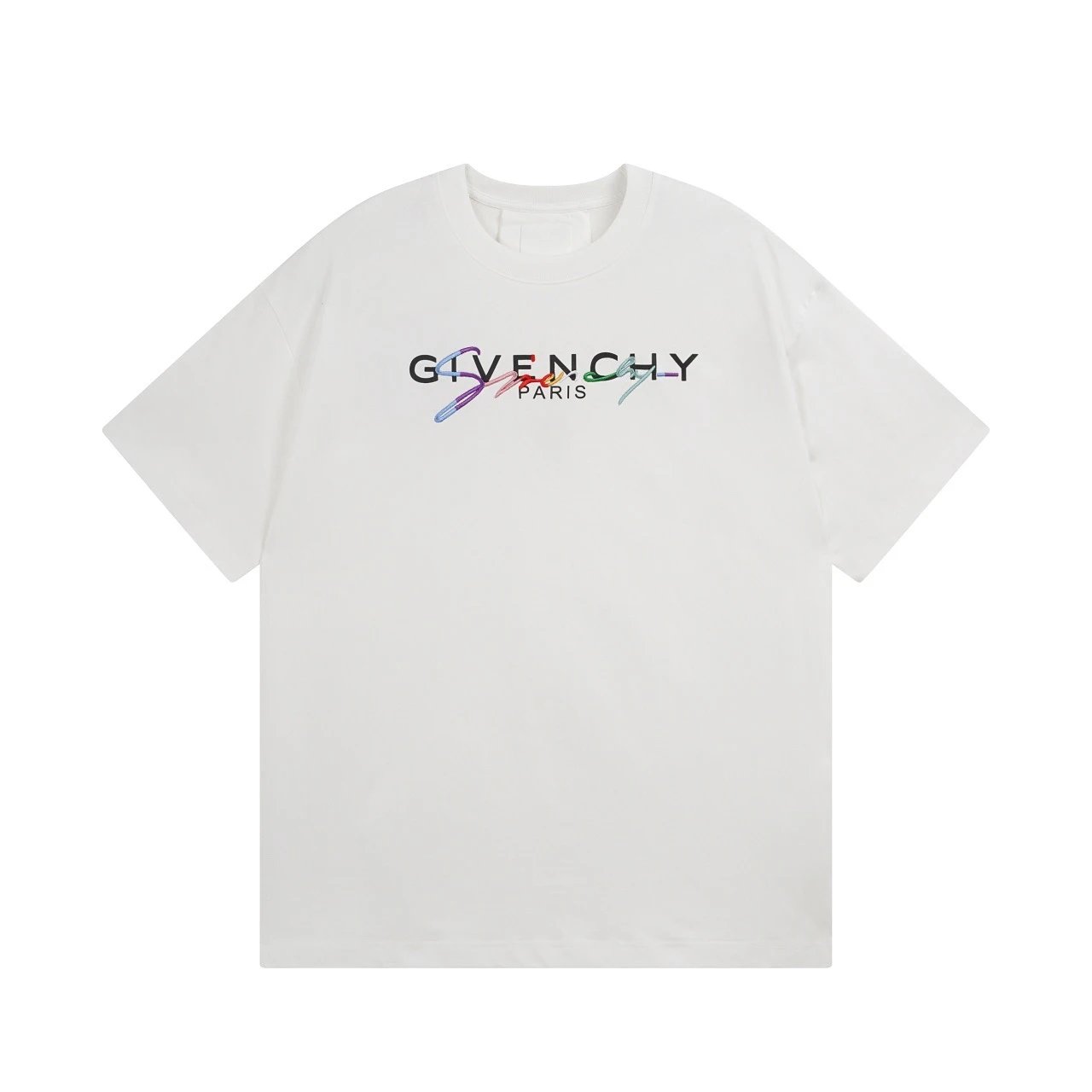 Givenchy White Multicolor Logo Unisex Cotton T-Shirt