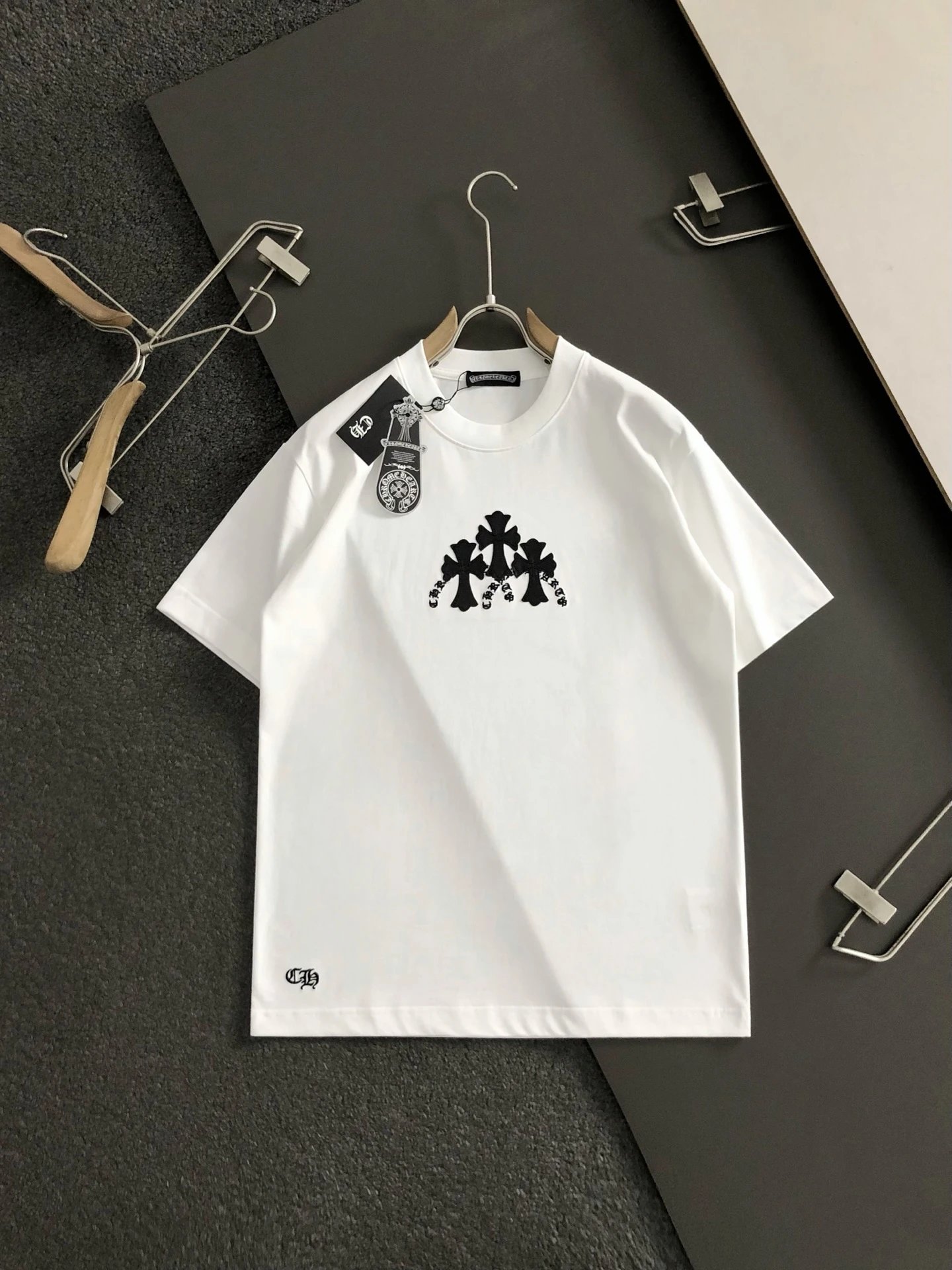 Chrome Hearts x Digital Pionker Circle Cross Embroidered Black T-Shirt - 11