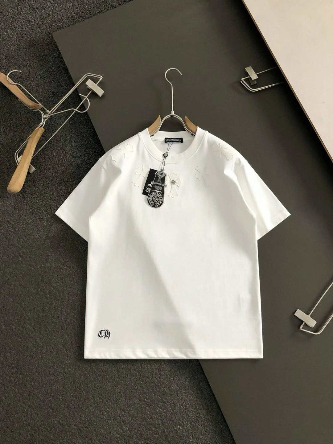 Chrome Hearts x Digital Pionker Circle Cross Embroidered Black T-Shirt - 12