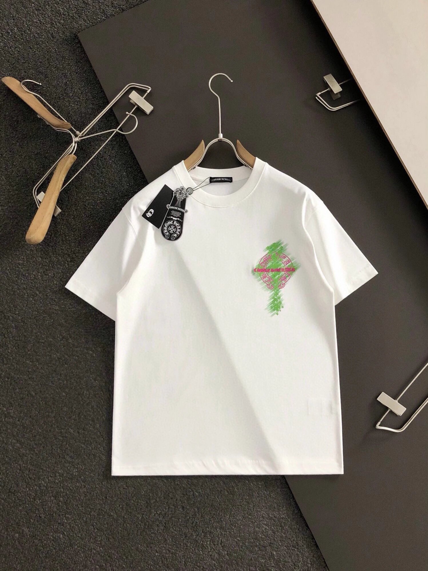Chrome Hearts x Digital Pionker Circle Cross Embroidered Black T-Shirt - 16