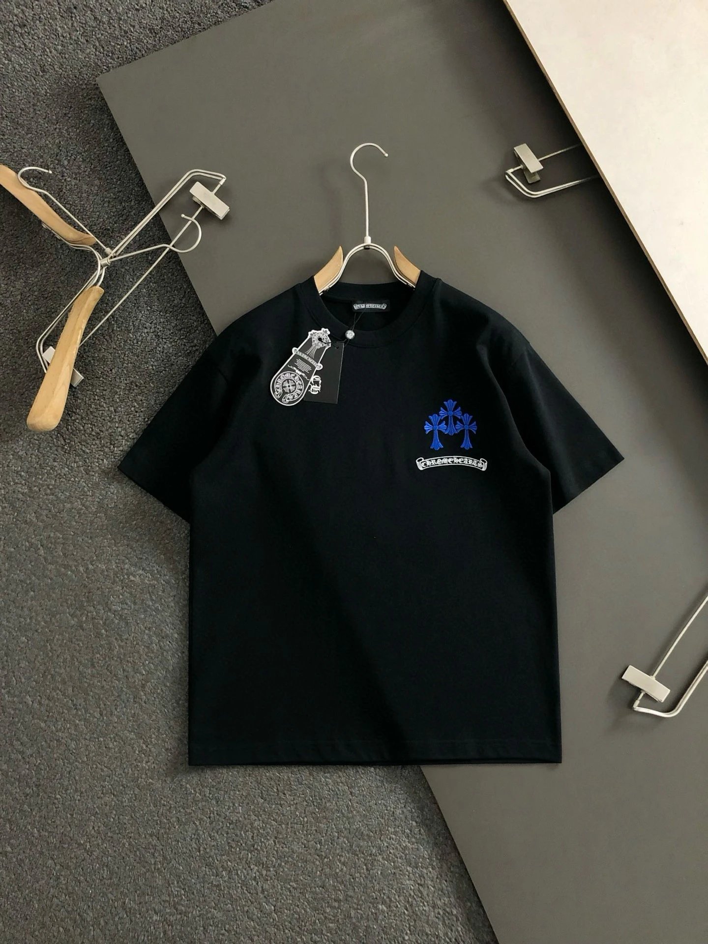 Chrome Hearts x Digital Pionker Circle Cross Embroidered Black T-Shirt - 13