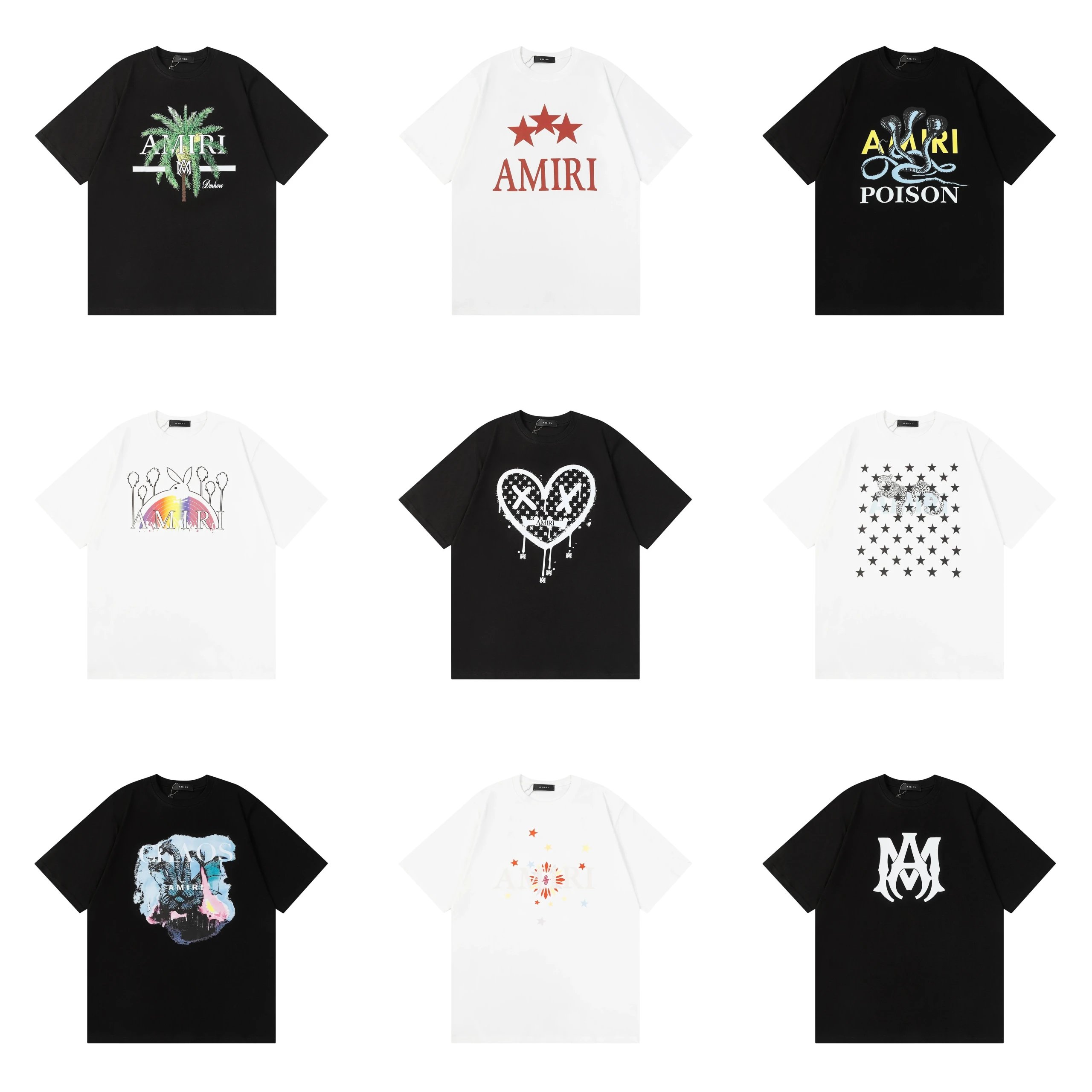 Amiri Black and White Graphic T-Shirt Collection