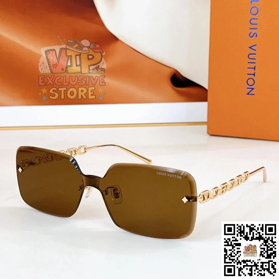 Louis Vuitton Chain Rimless Gradient Pink Purple Sunglasses - 7