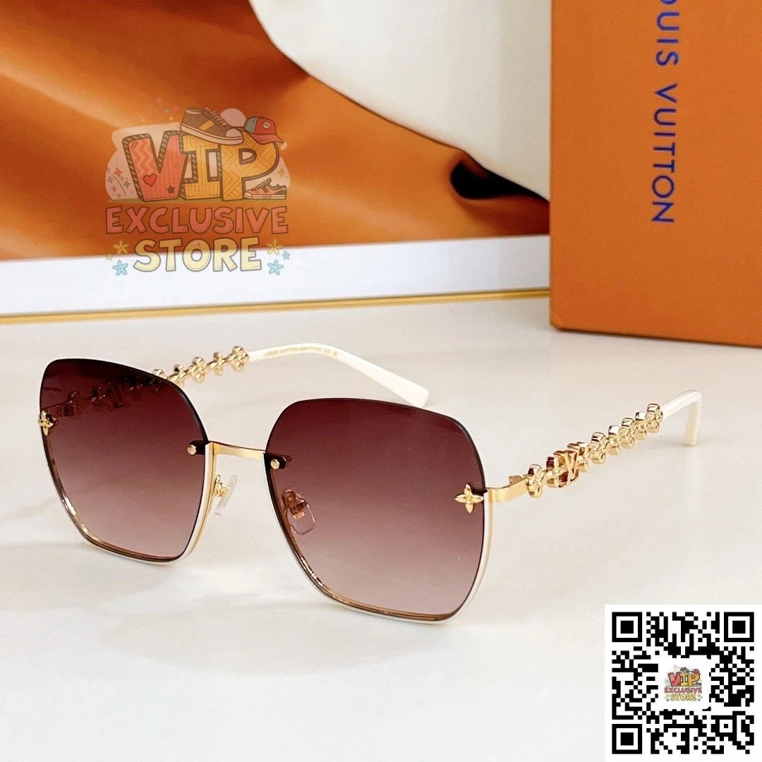 Louis Vuitton Chain Rimless Gradient Pink Purple Sunglasses - 12