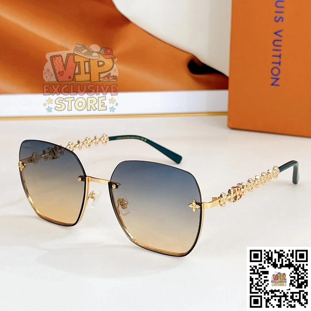 Louis Vuitton Chain Rimless Gradient Pink Purple Sunglasses - 13