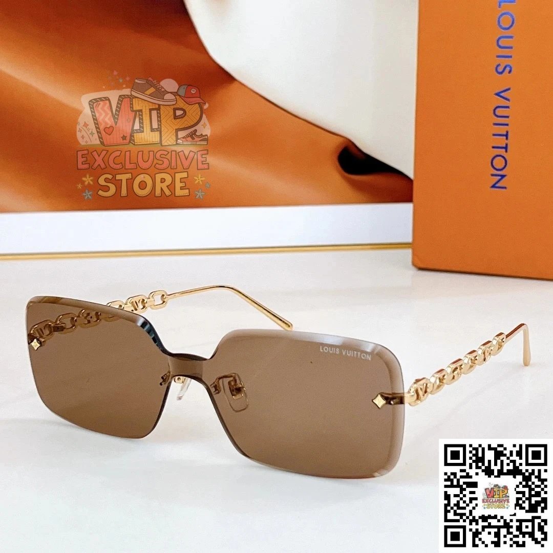 Louis Vuitton Chain Rimless Gradient Pink Purple Sunglasses - 8