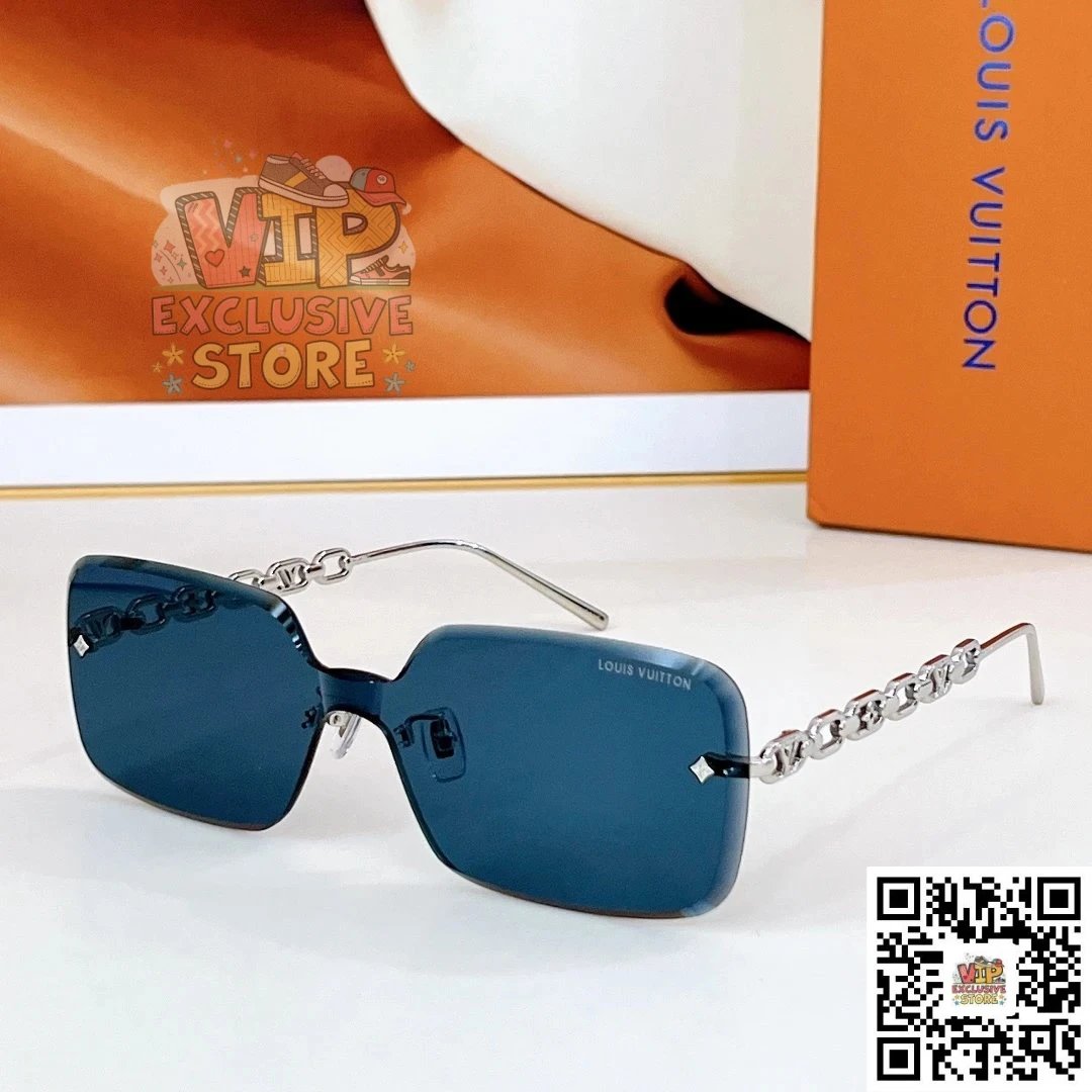 Louis Vuitton Chain Rimless Gradient Pink Purple Sunglasses - 6