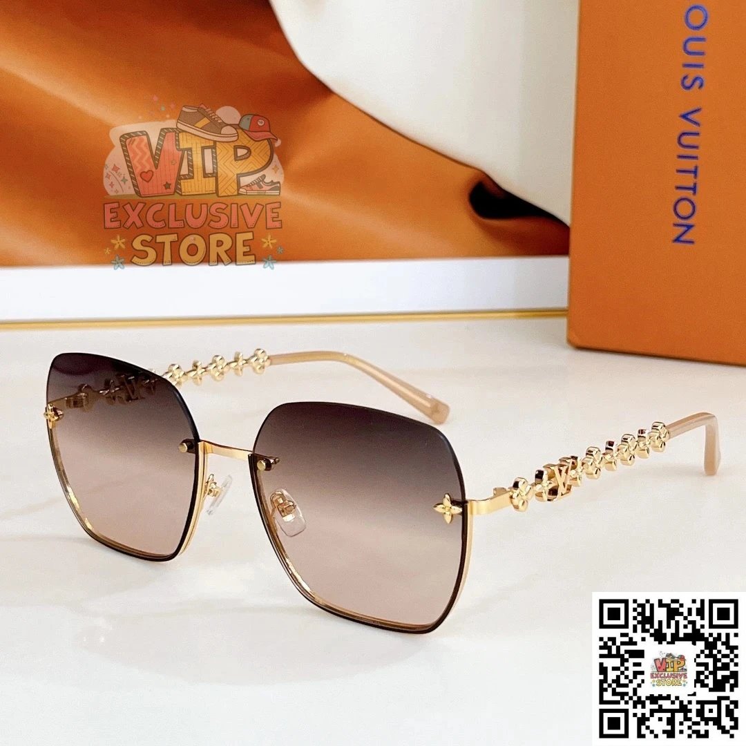 Louis Vuitton Chain Rimless Gradient Pink Purple Sunglasses - 15